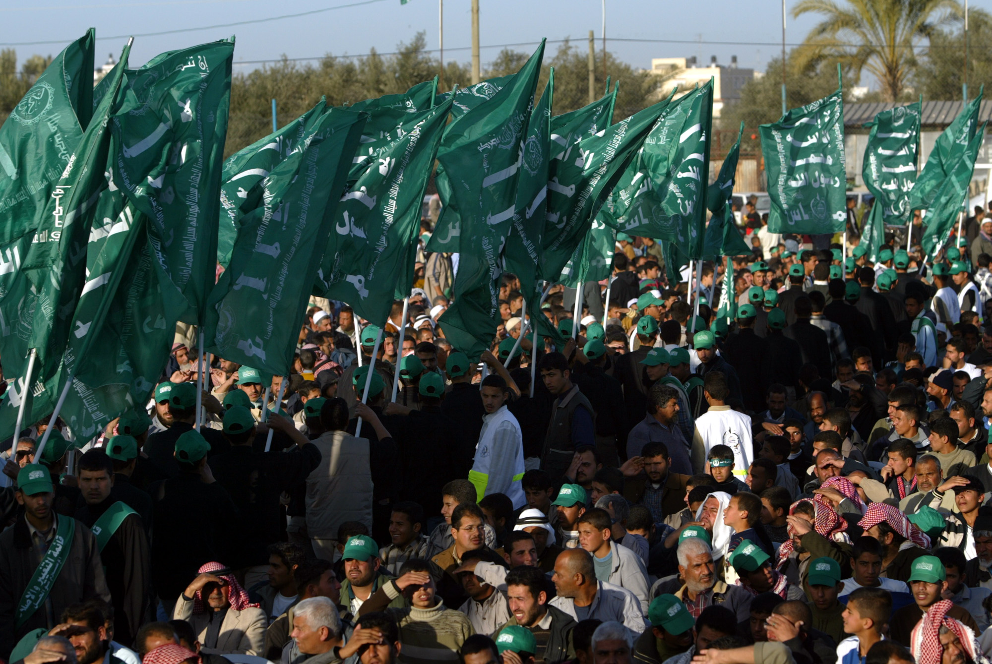 A Hamas rally in Khan Younis on January 28, 2005. Credit: Associated Press